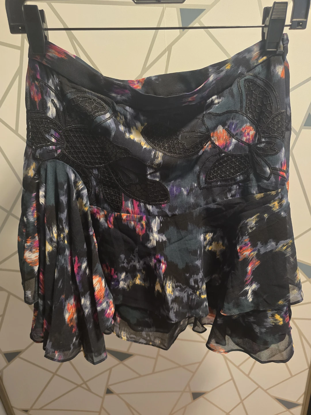 REISS Women's Skirt Size UK 8/EU 36/US 4 teal floral abstract - photo 2