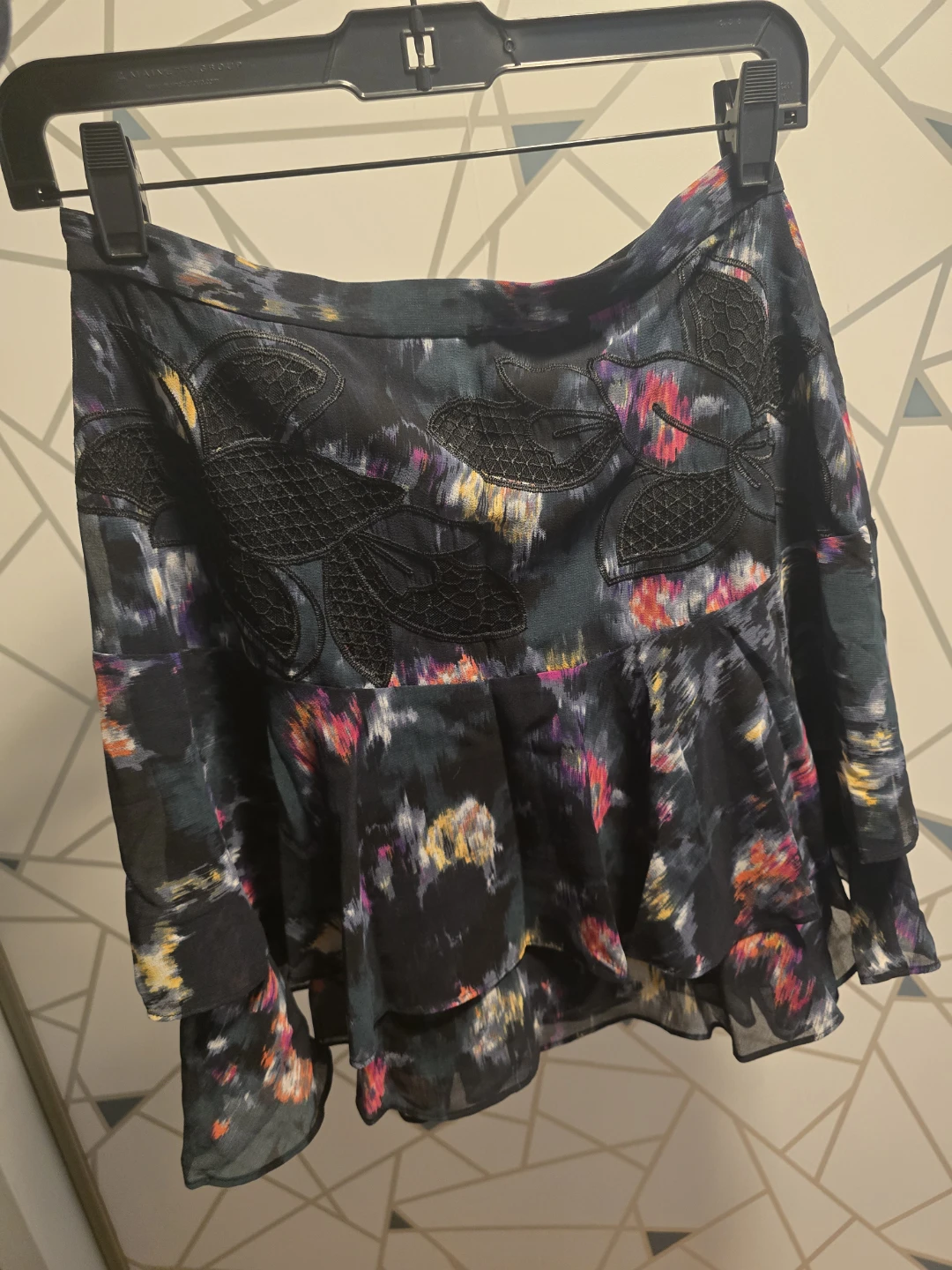 REISS Women's Skirt Size UK 8/EU 36/US 4 teal floral abstract - photo 3