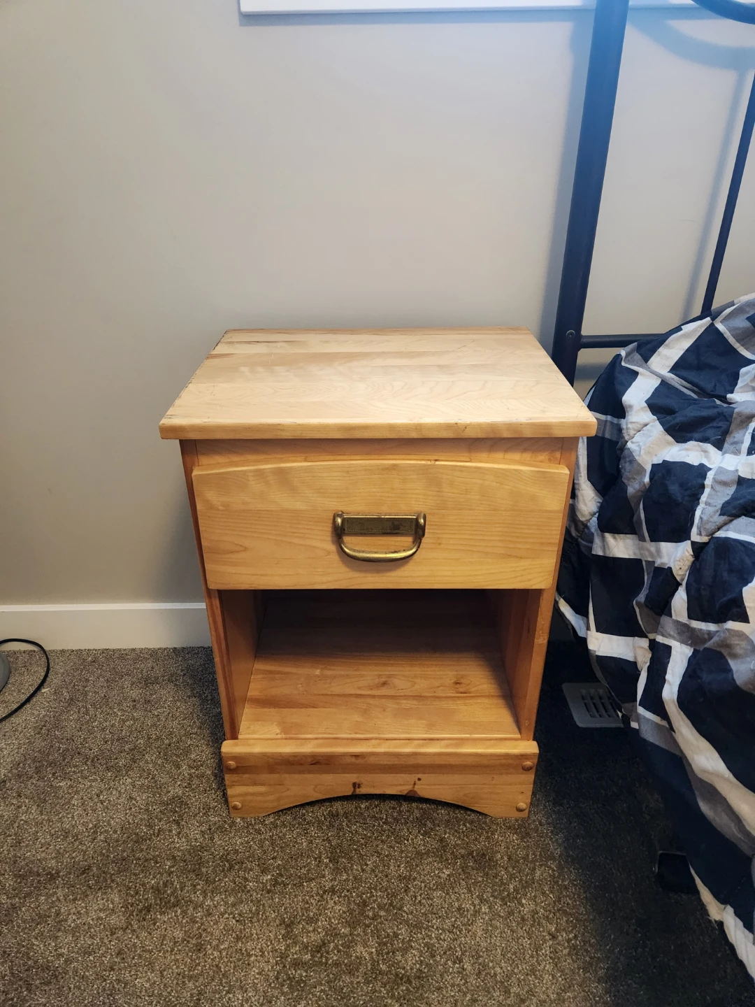 Wooden Dresser with Mirror and Bedside Table - photo 3