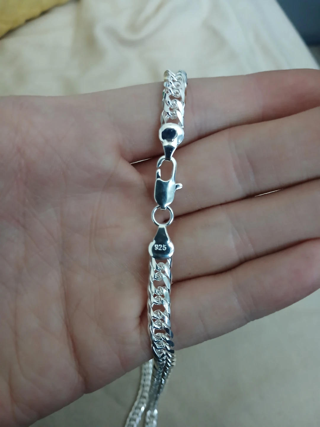 925 Silver Plated White Copper Chain Link Necklace - photo 4