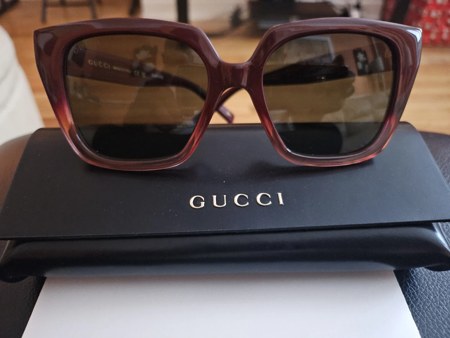 Gucci Women's Oversized Sunglasses - Burgundy - photo 5