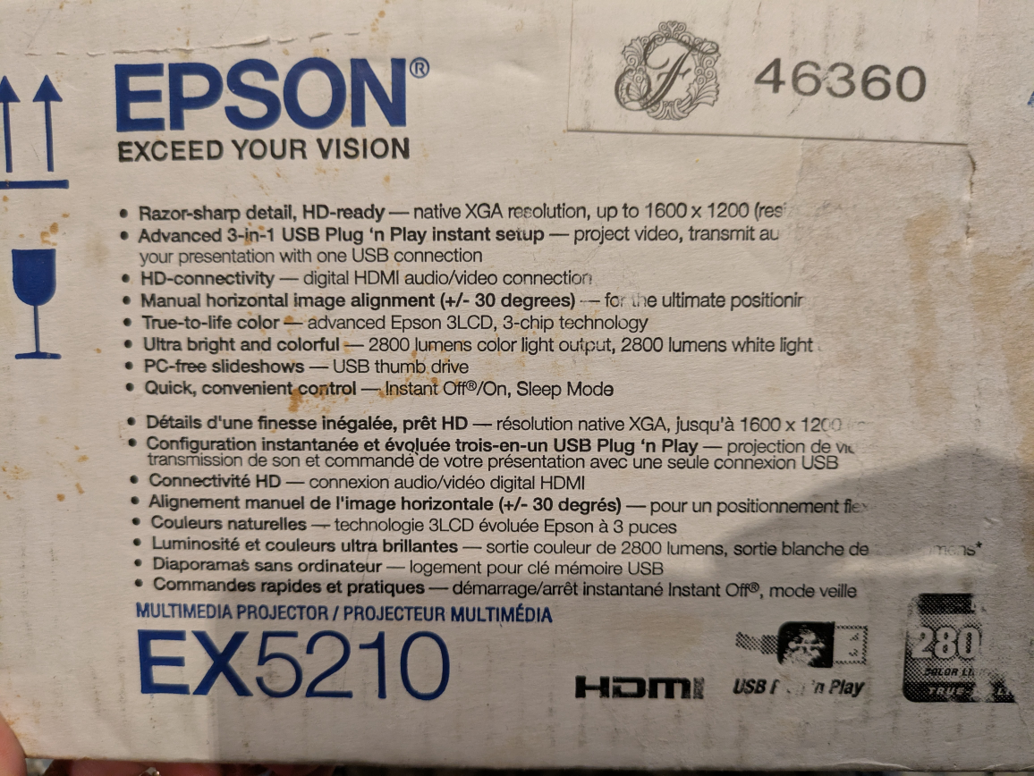🏆 EPSON EX 5210 portable 3LCD Projector - photo 2