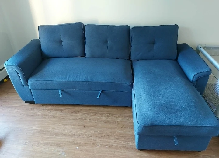Blue Sectional Sofa Bed with Storage - photo 2