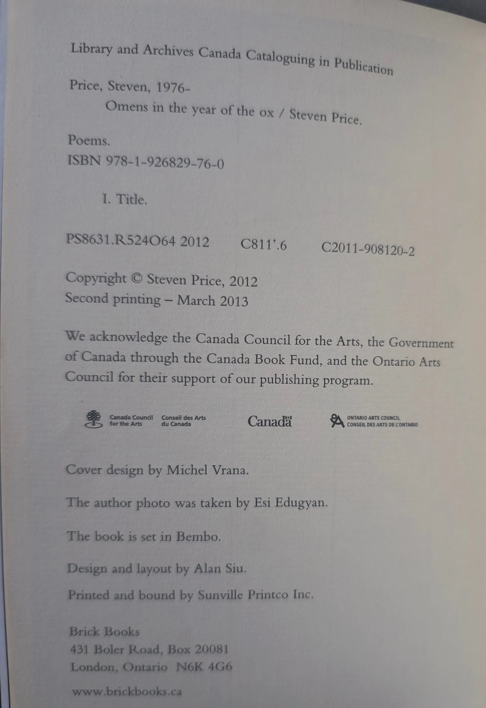Omens in the Year of the Ox: Poems by Steven Price - photo 3