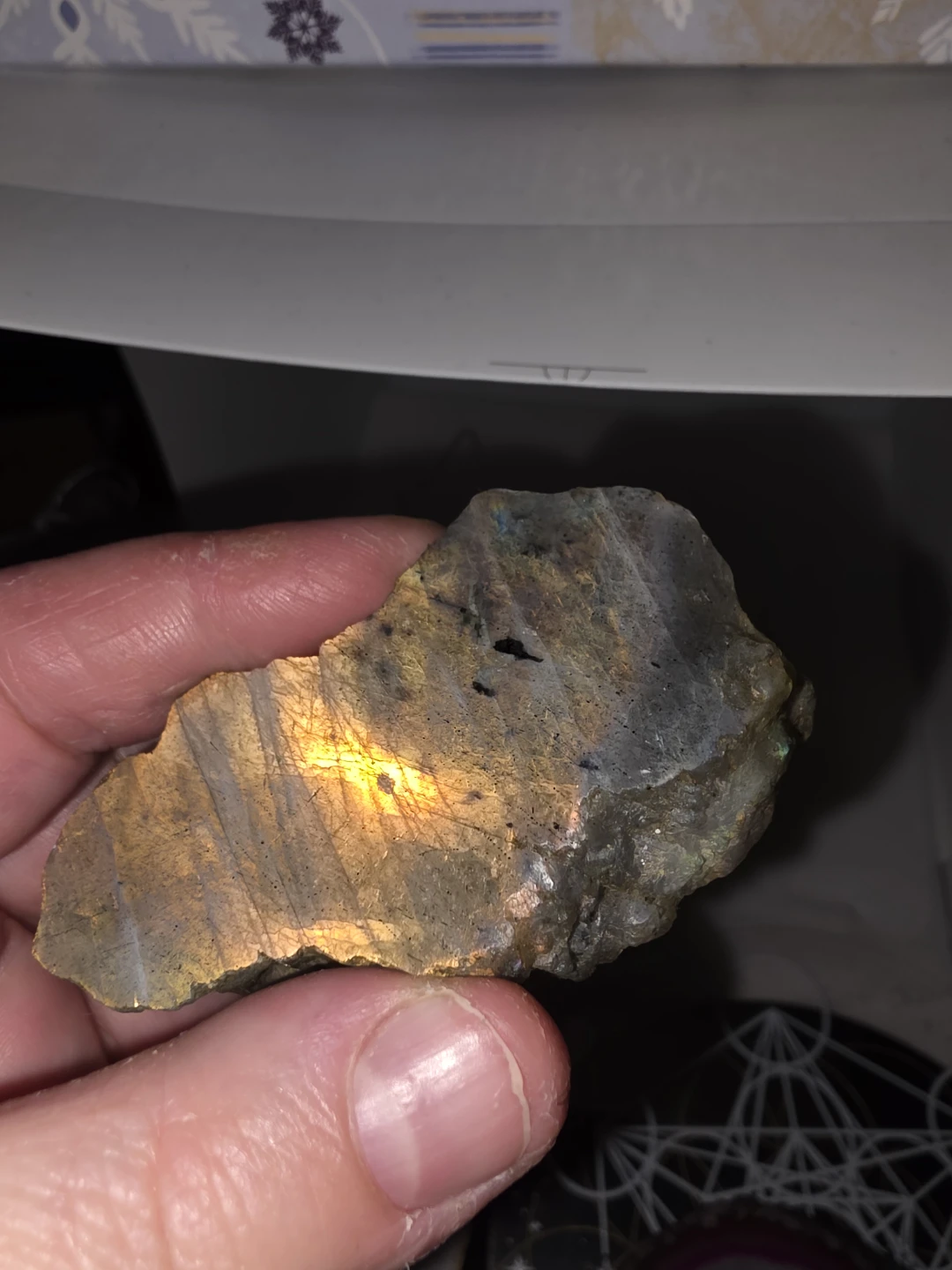 Labradorite Stone (polished faces, raw sides) - photo 3