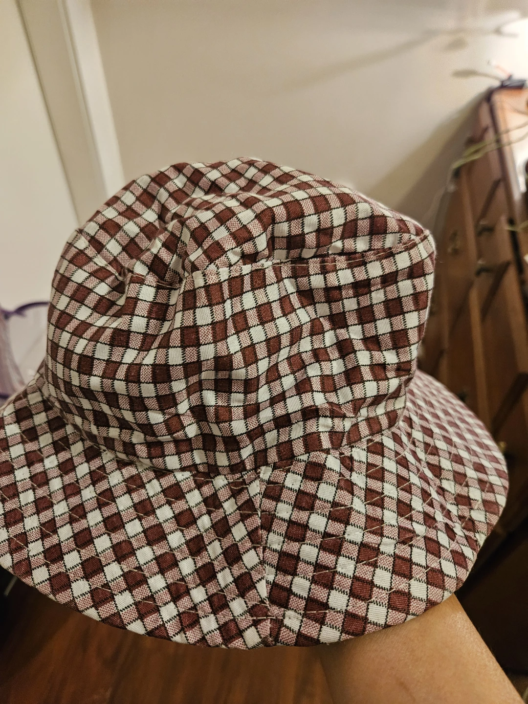 Gingham & Plaid Reversible Bucket Hat - photo 2