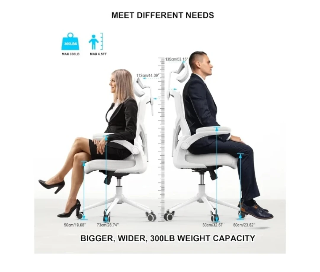 Ergonomic Office Chair - White Mesh with Lumbar Support - photo 3