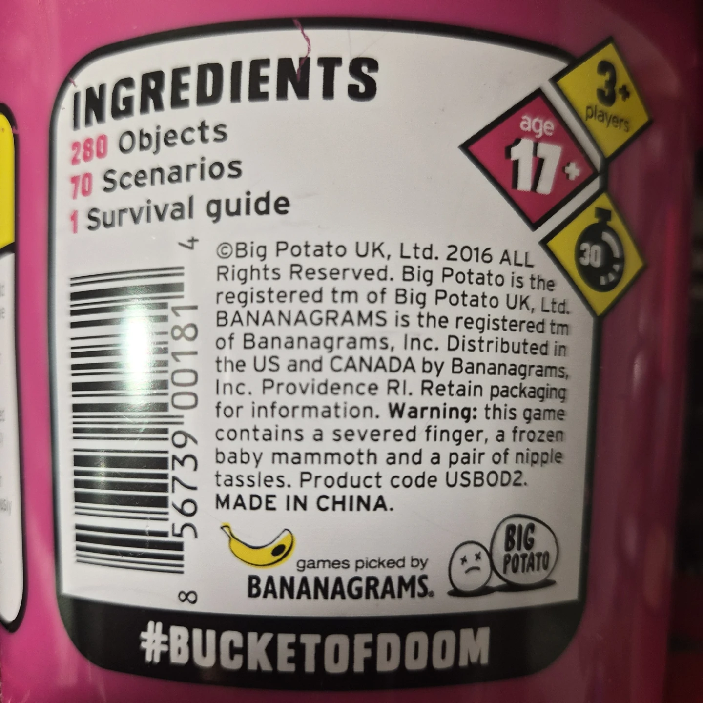 Big Potato Bucket of Doom Party Game - photo 3