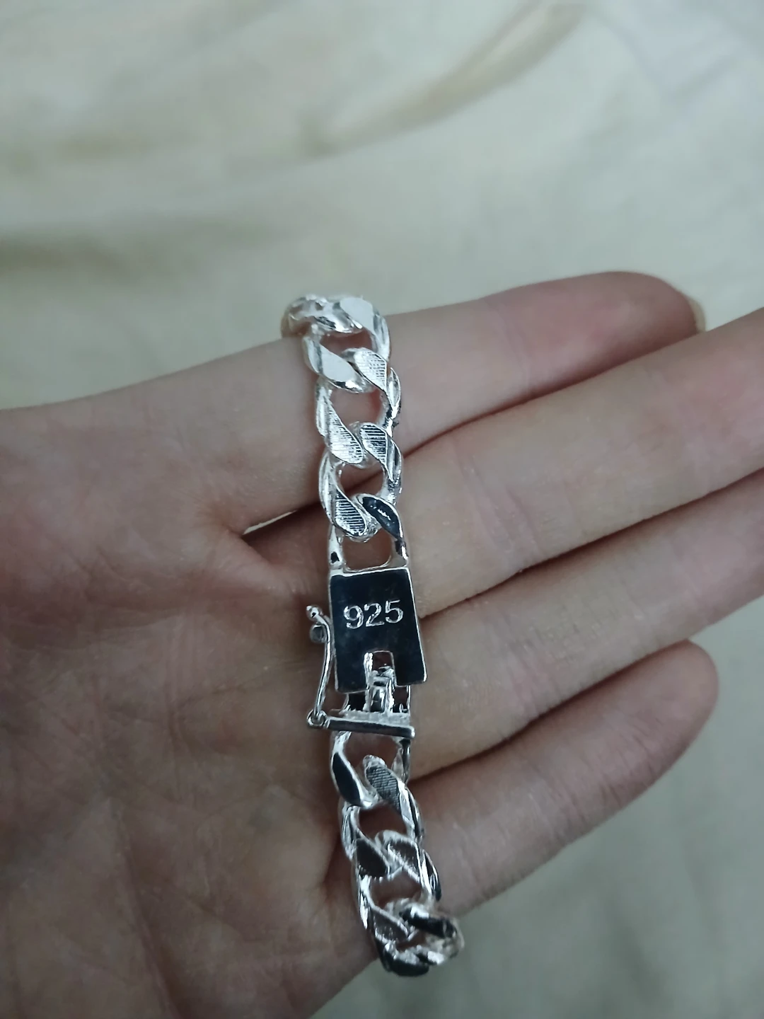 925 Sterling Silver Curb Chain Bracelet - photo 4