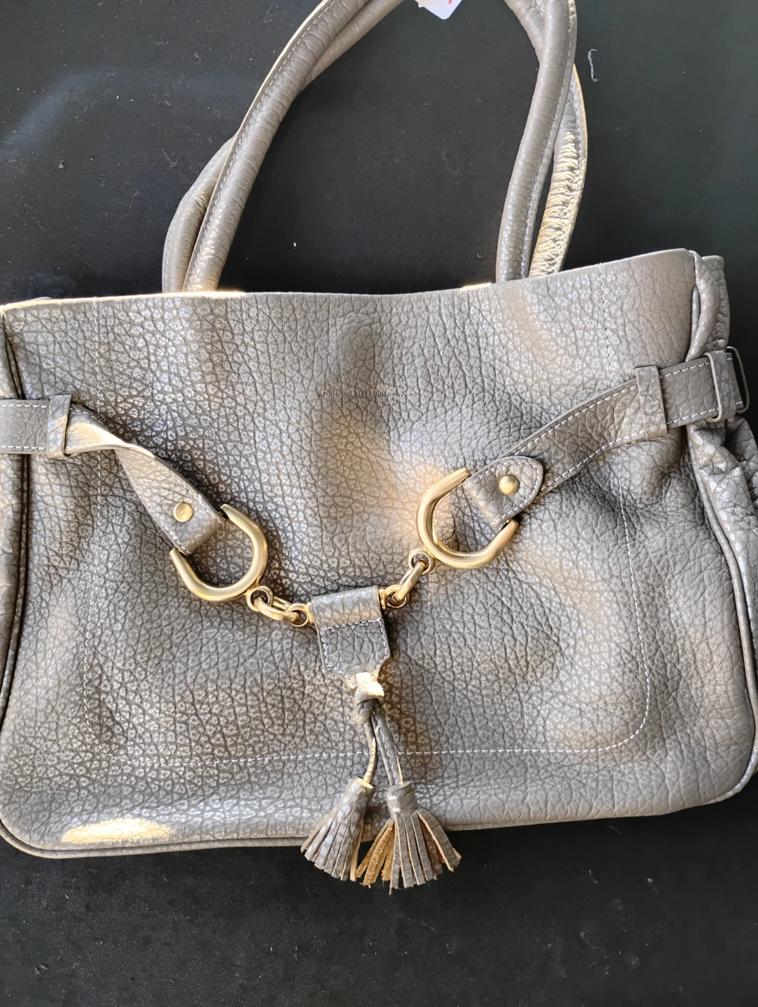 Brown Pebbled Leather Tote Bag