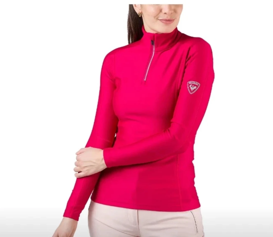 Rossignol Women's Zip Neck Long Sleeve Top - Pink