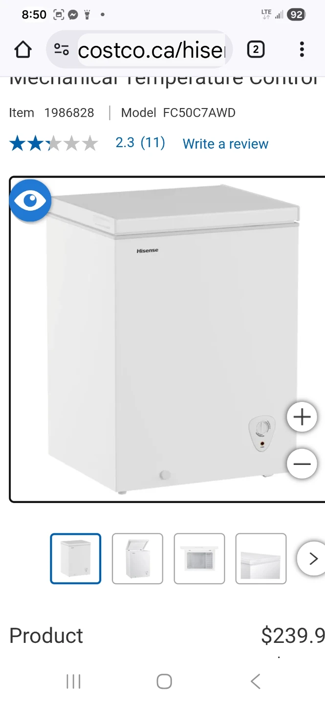 New in box msrp $239.99 Hisense FC50C7AWD Chest Freezer - photo 4
