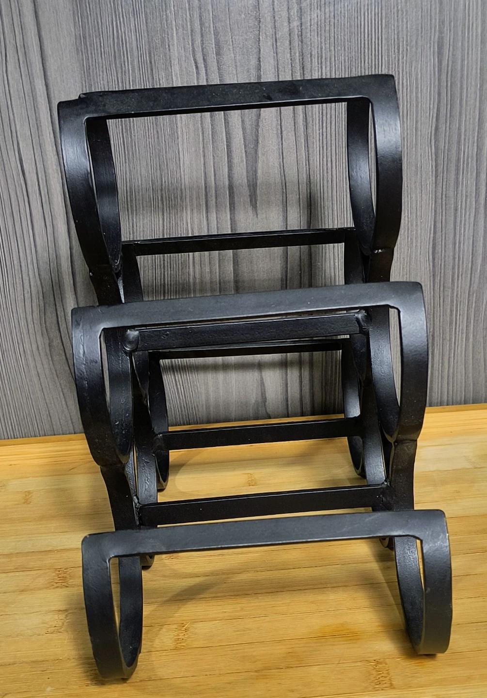 Black Metal Wine Rack (Holds 6 Bottles) - photo 3