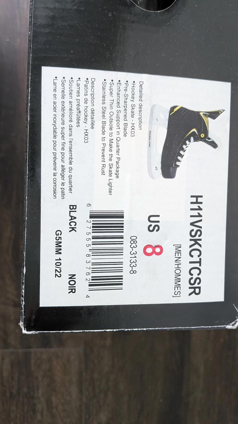 H11VSKCTCSR Hockey Skates - Men's Size 8