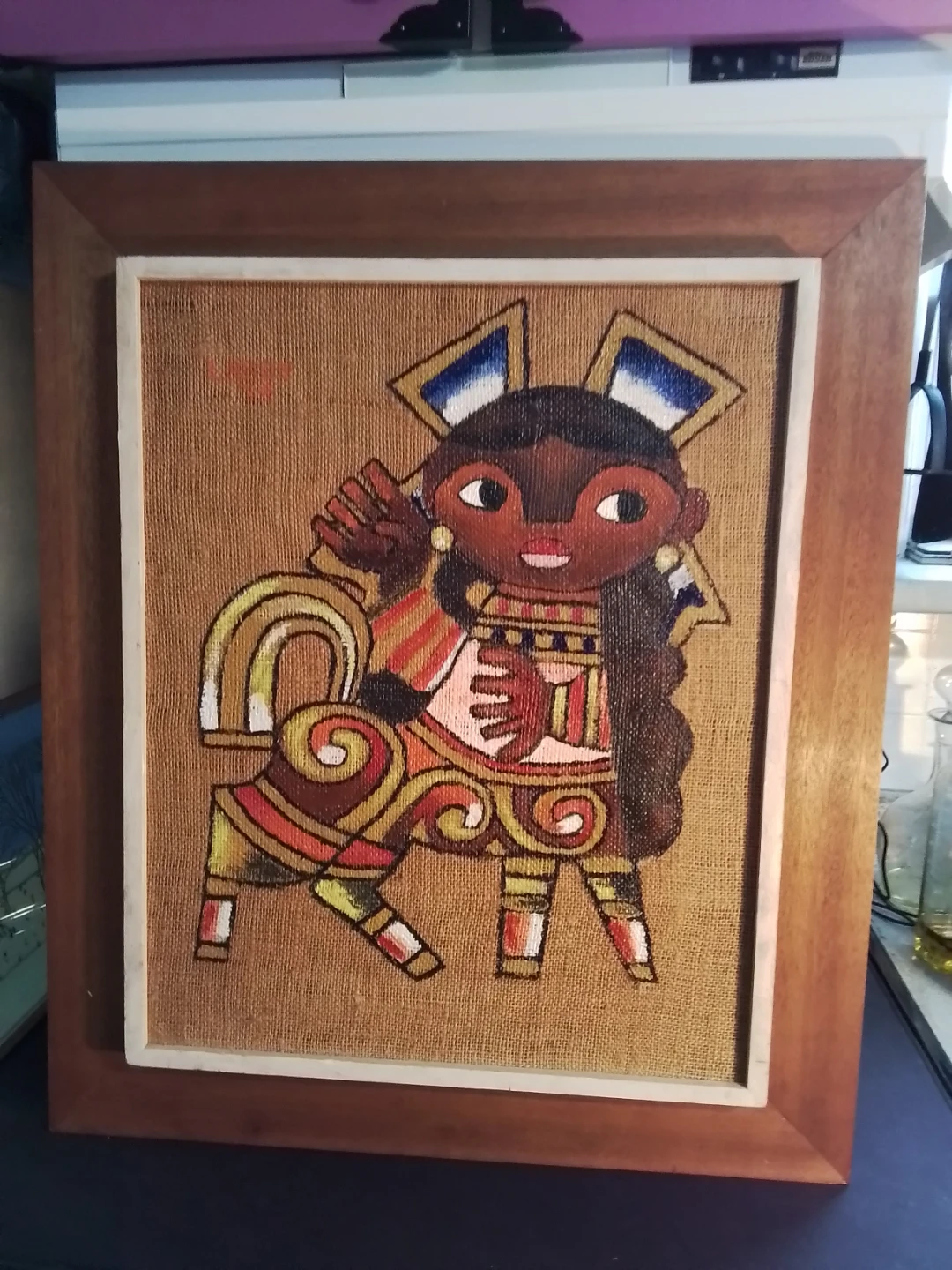 Framed Painting on Burlap José Maria De Servin?