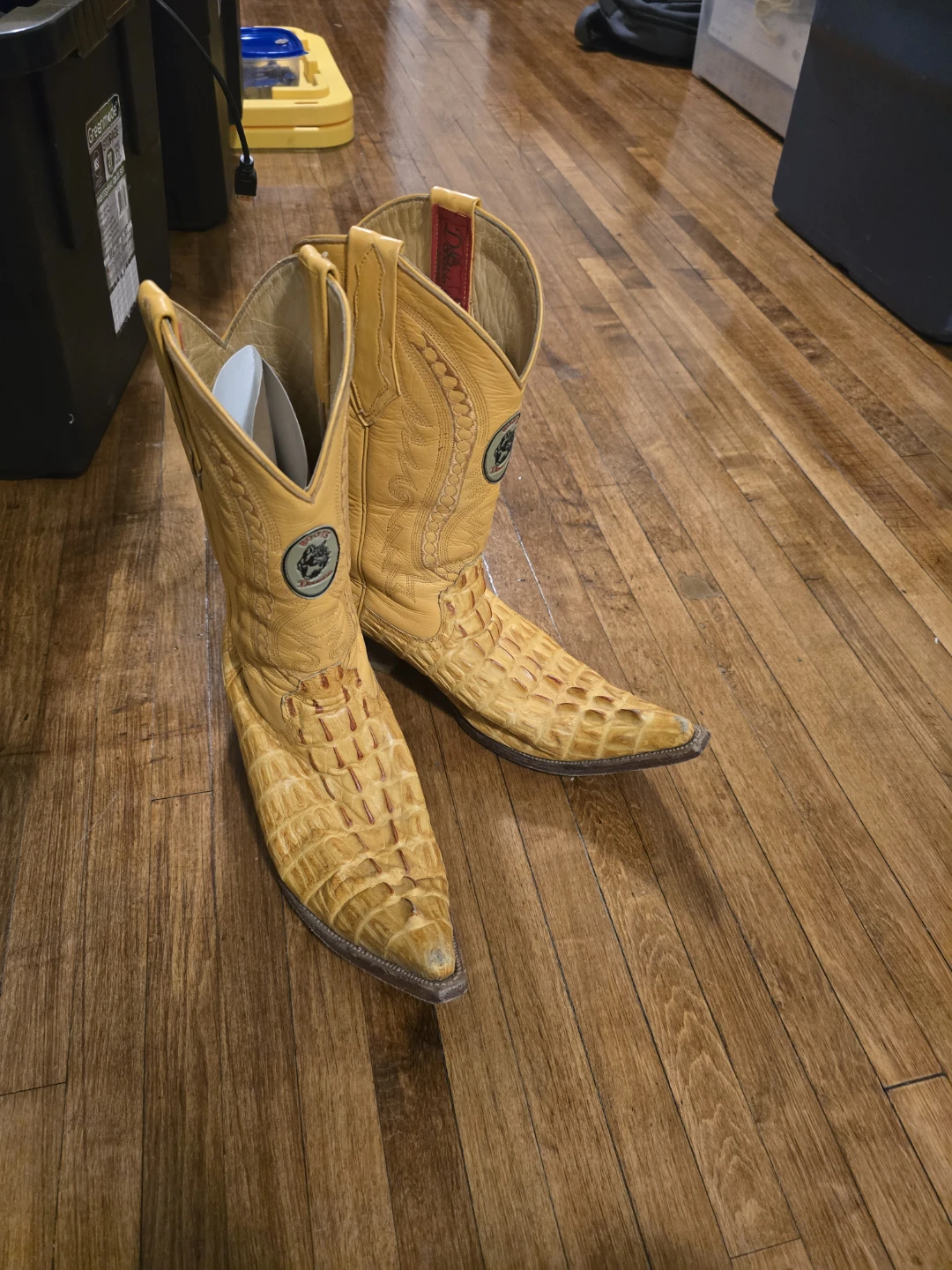 Yellow Crocodile Leather Cowboy Boots - photo 2