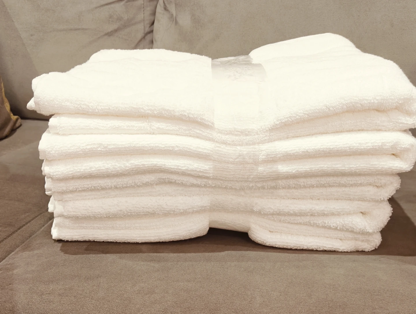 Stack of White Bath Towels (5 PC's)