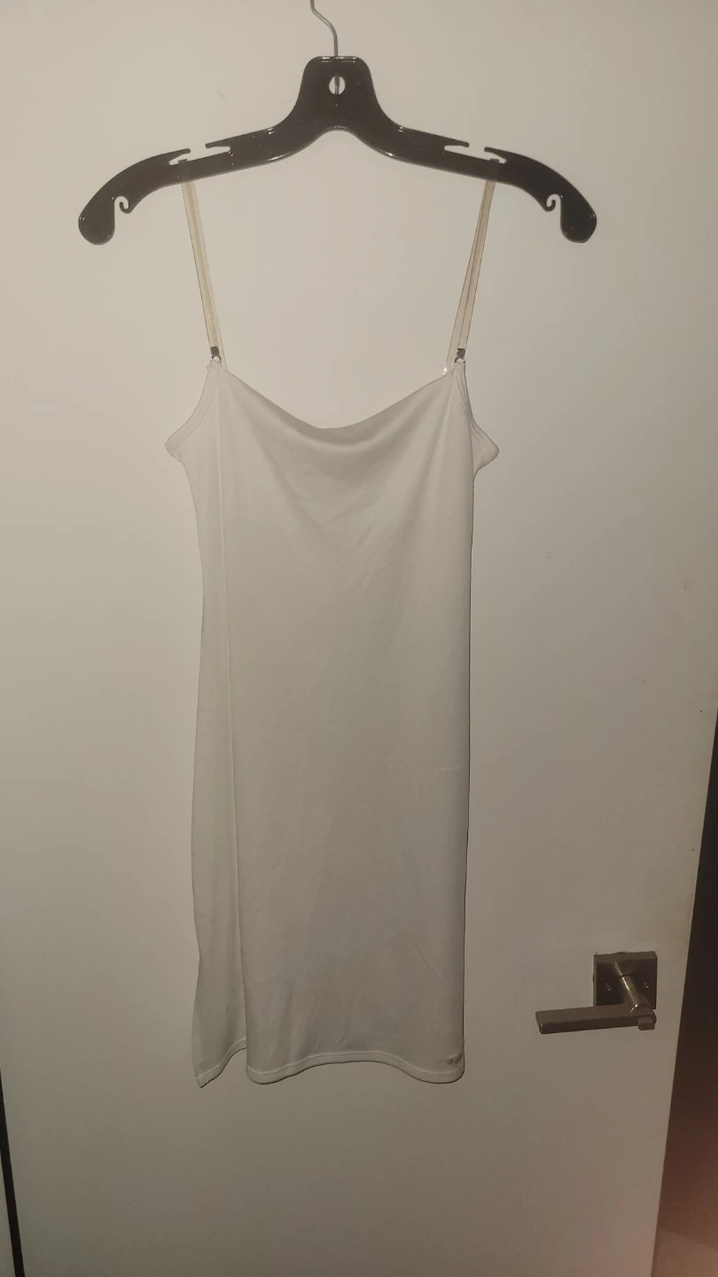 White Slip Dress with Adjustable Straps - photo 2