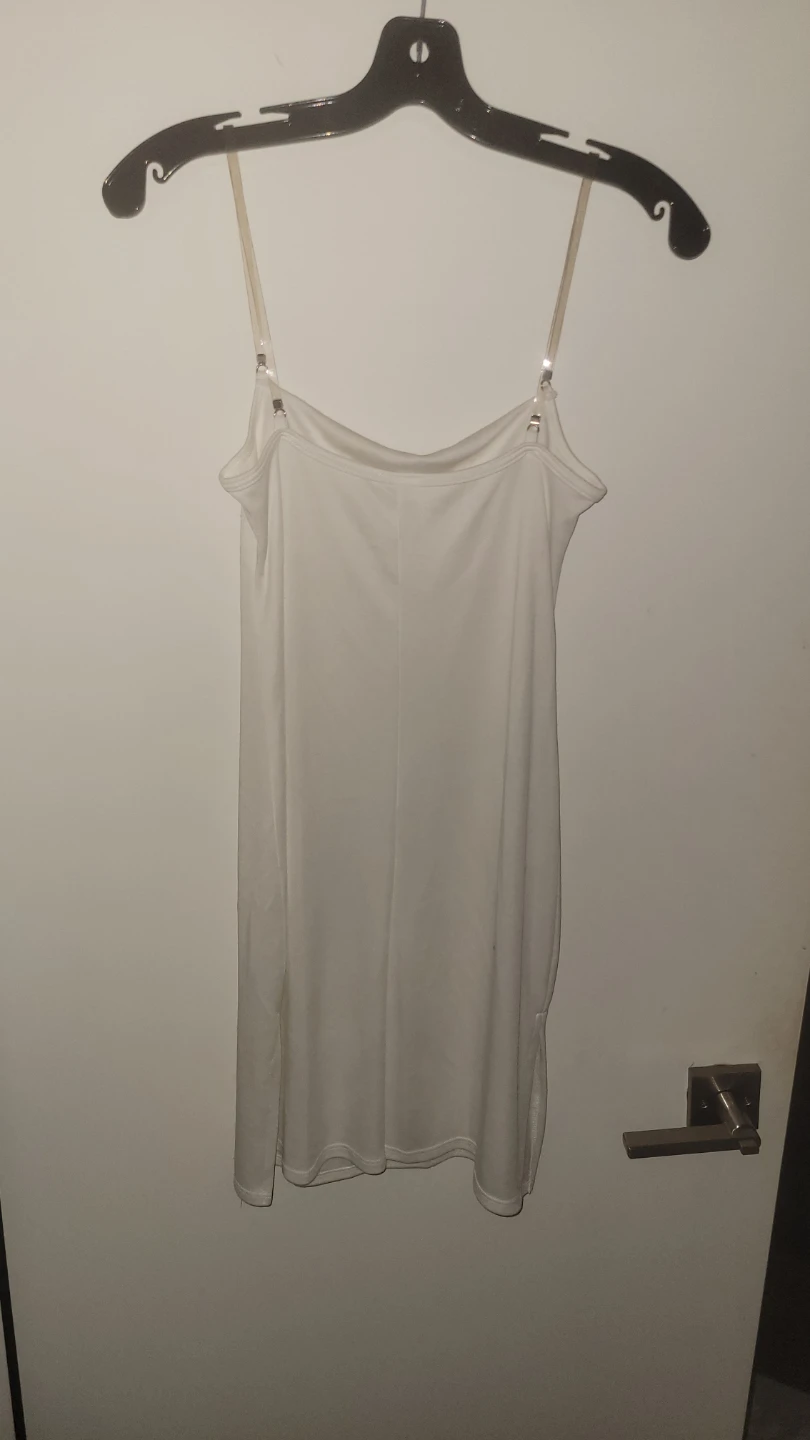 White Slip Dress with Adjustable Straps - photo 3