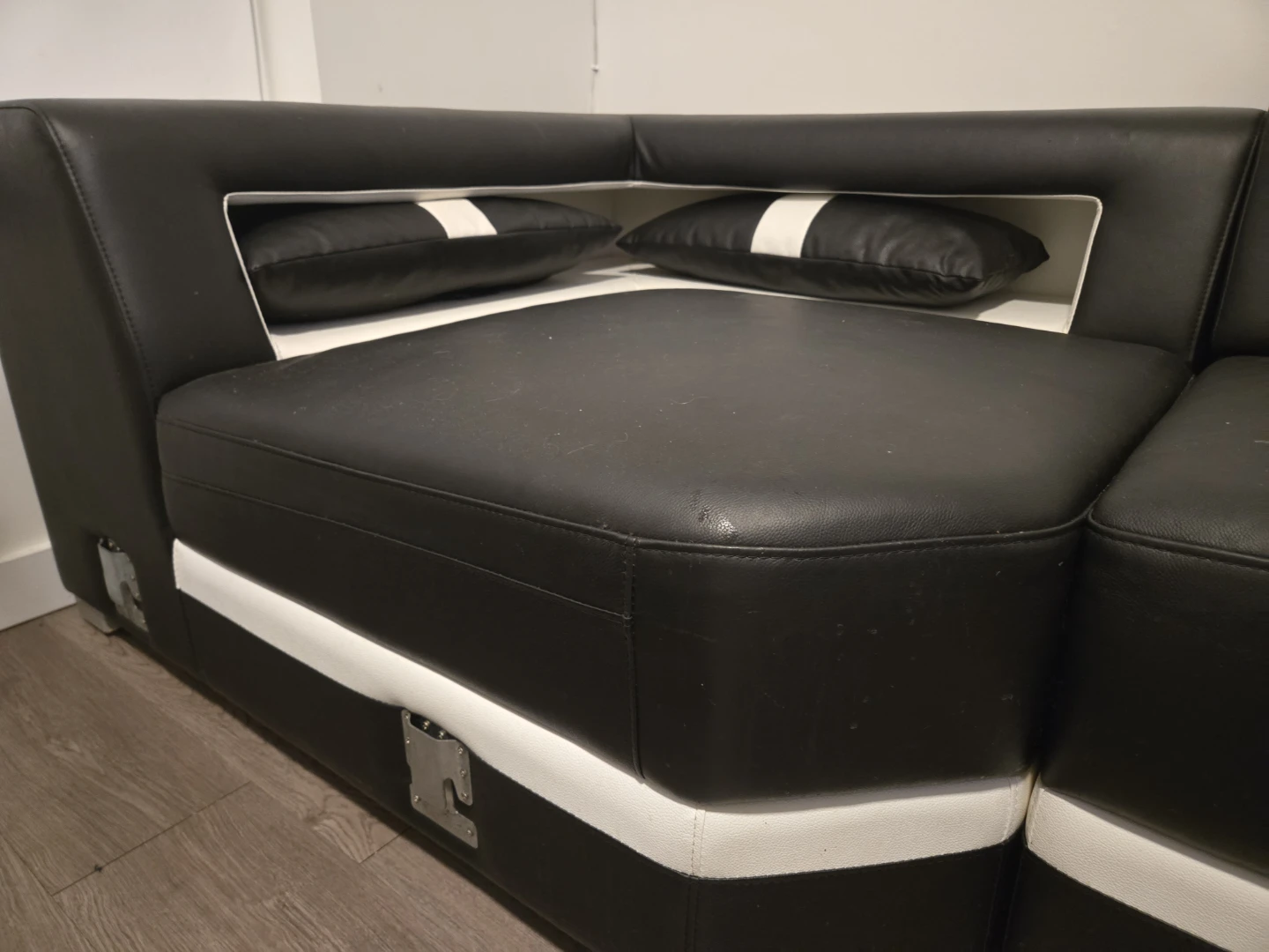 Black and White Section of Sofa with Pillows - photo 2
