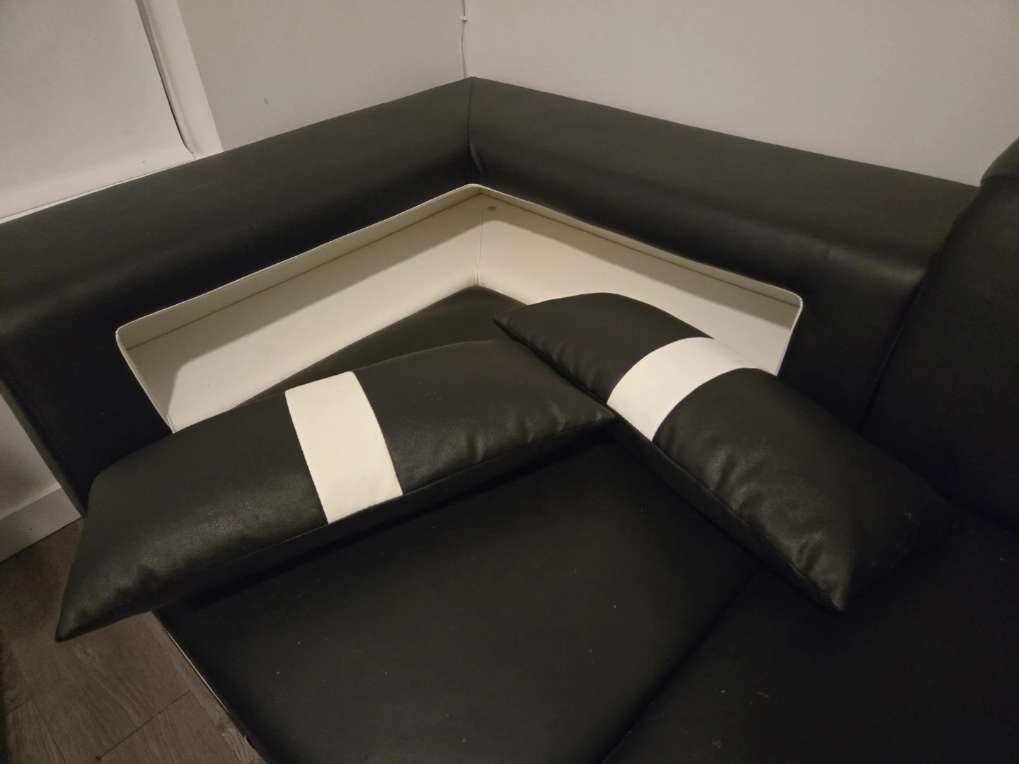 Black and White Section of Sofa with Pillows - photo 3