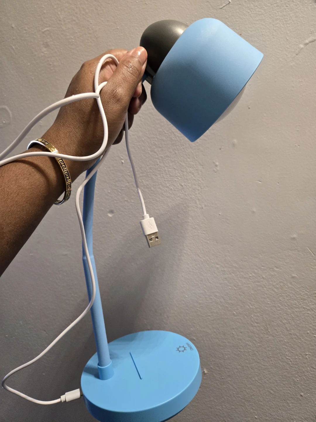 Blue LED DIMMABLE Desk Lamp with USB✨️🛋