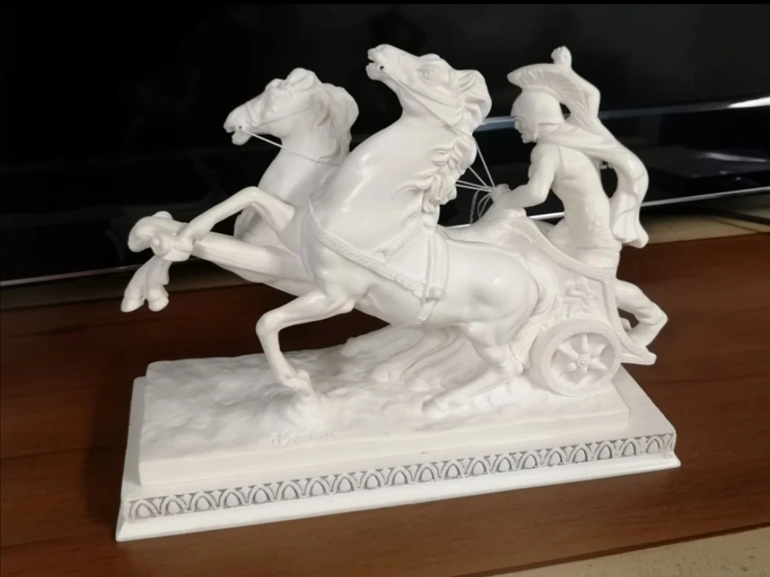 Beautiful Epic Roman Empire Chariot Art Sculpture by A. Santini
