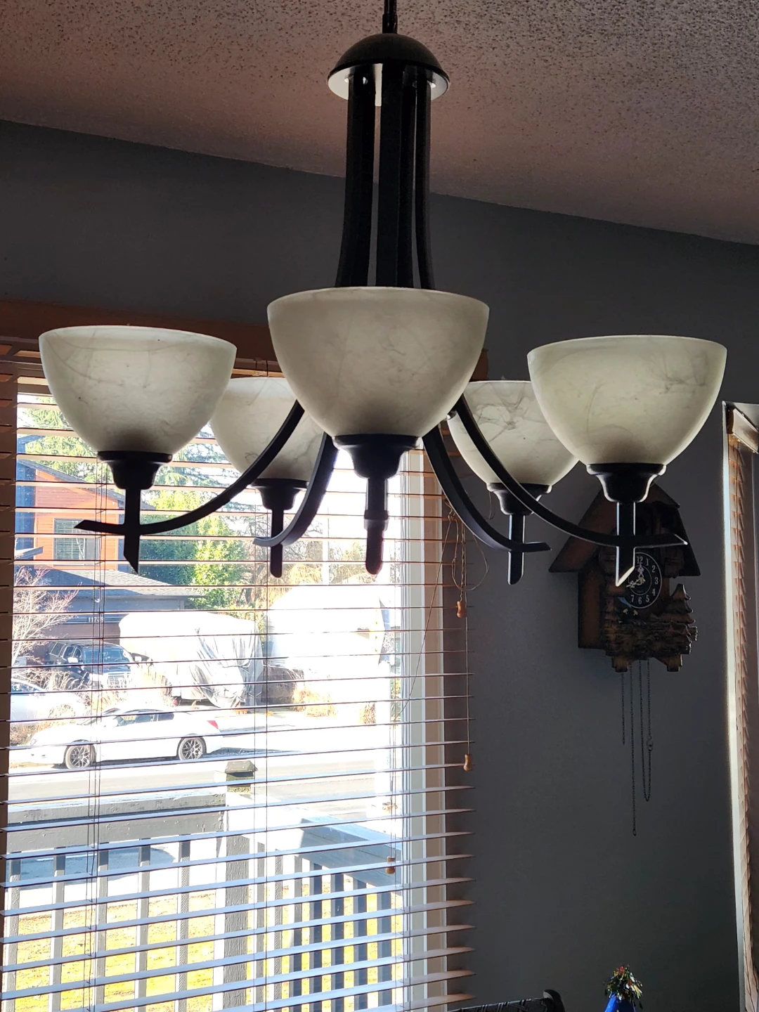 5-Light Chandelier with Frosted Glass Shades - photo 2