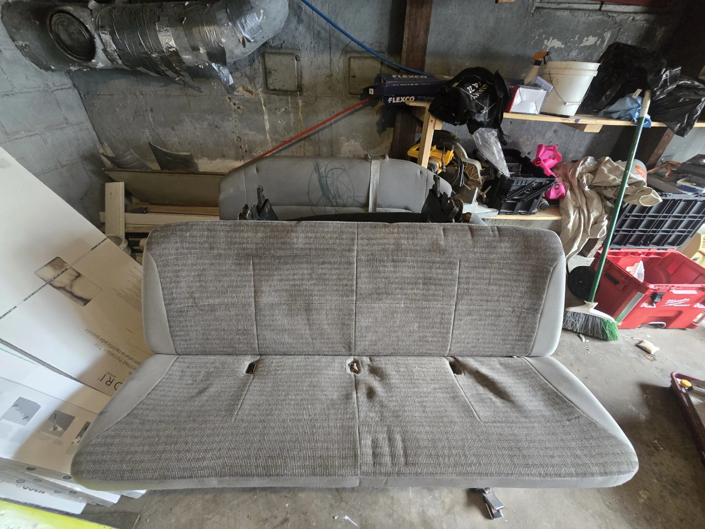 3 Grey Fabric Car Bench Seat Ecoline van