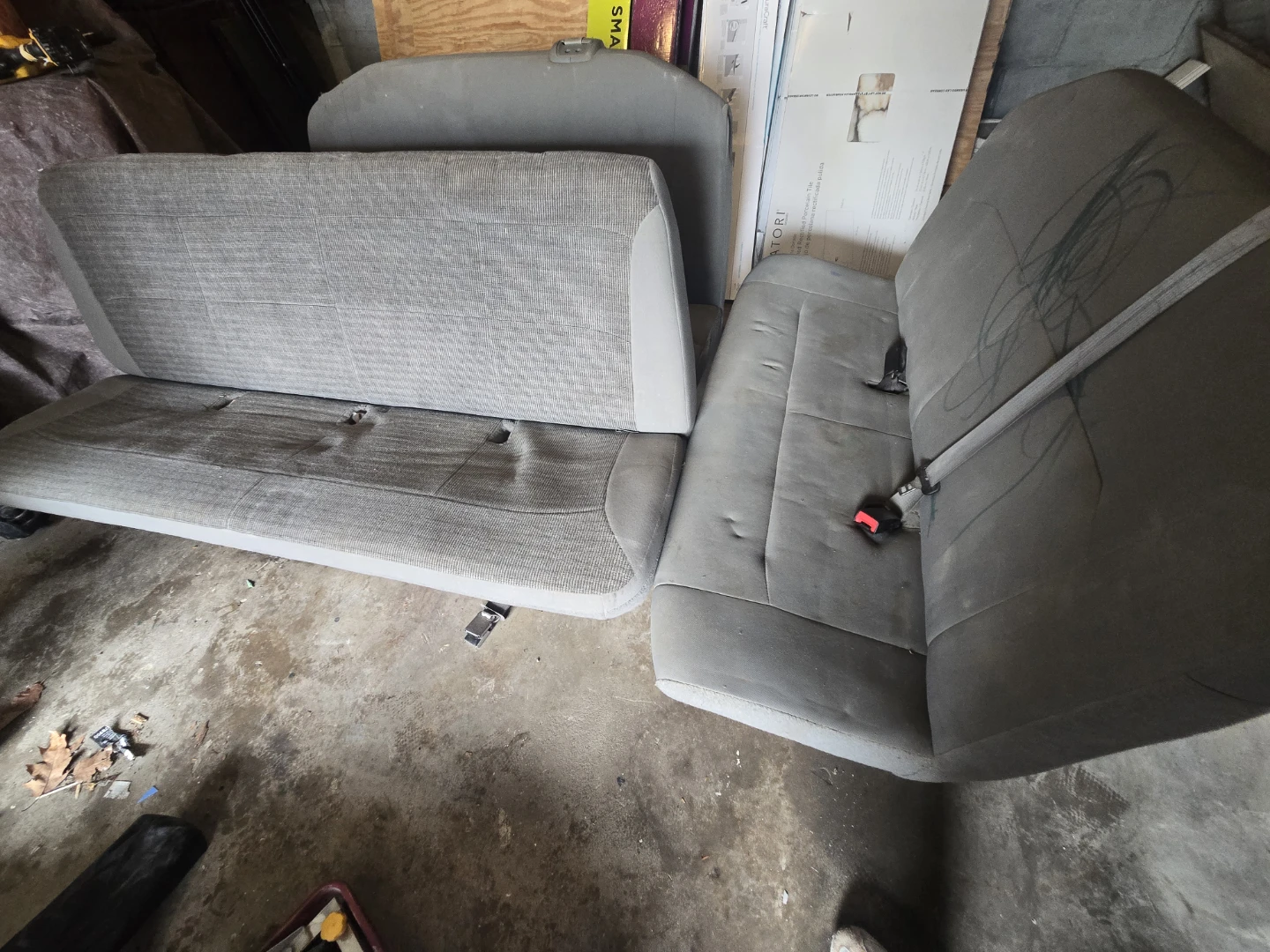 3 Grey Fabric Car Bench Seat Ecoline van - photo 2