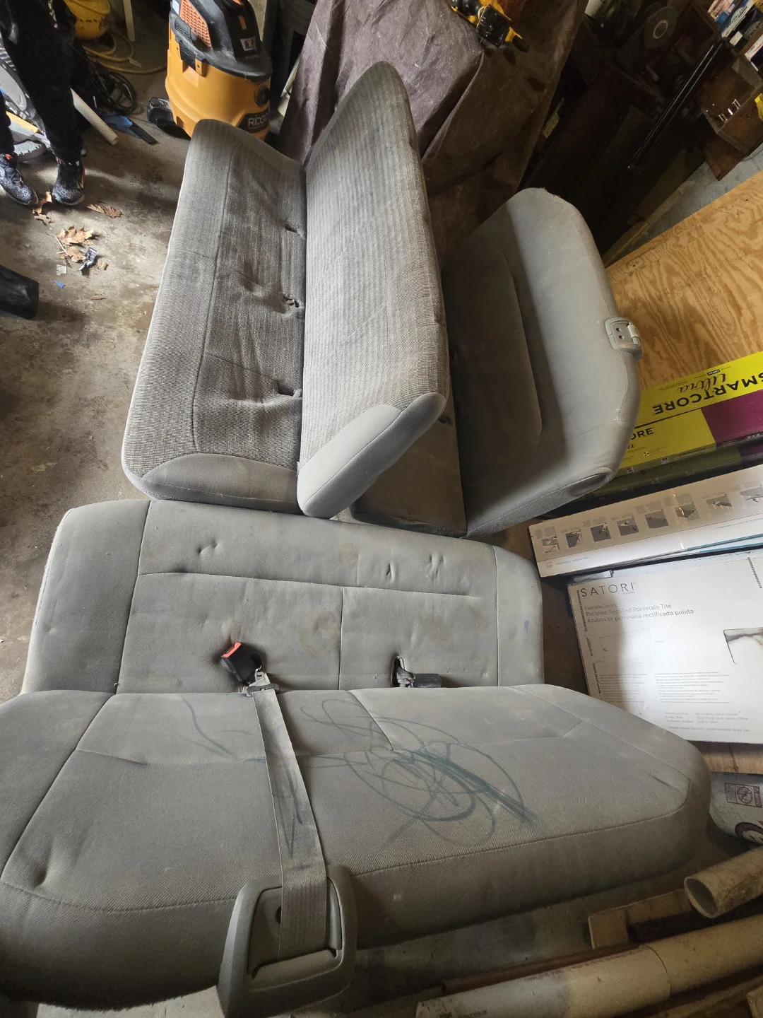 3 Grey Fabric Car Bench Seat Ecoline van - photo 3