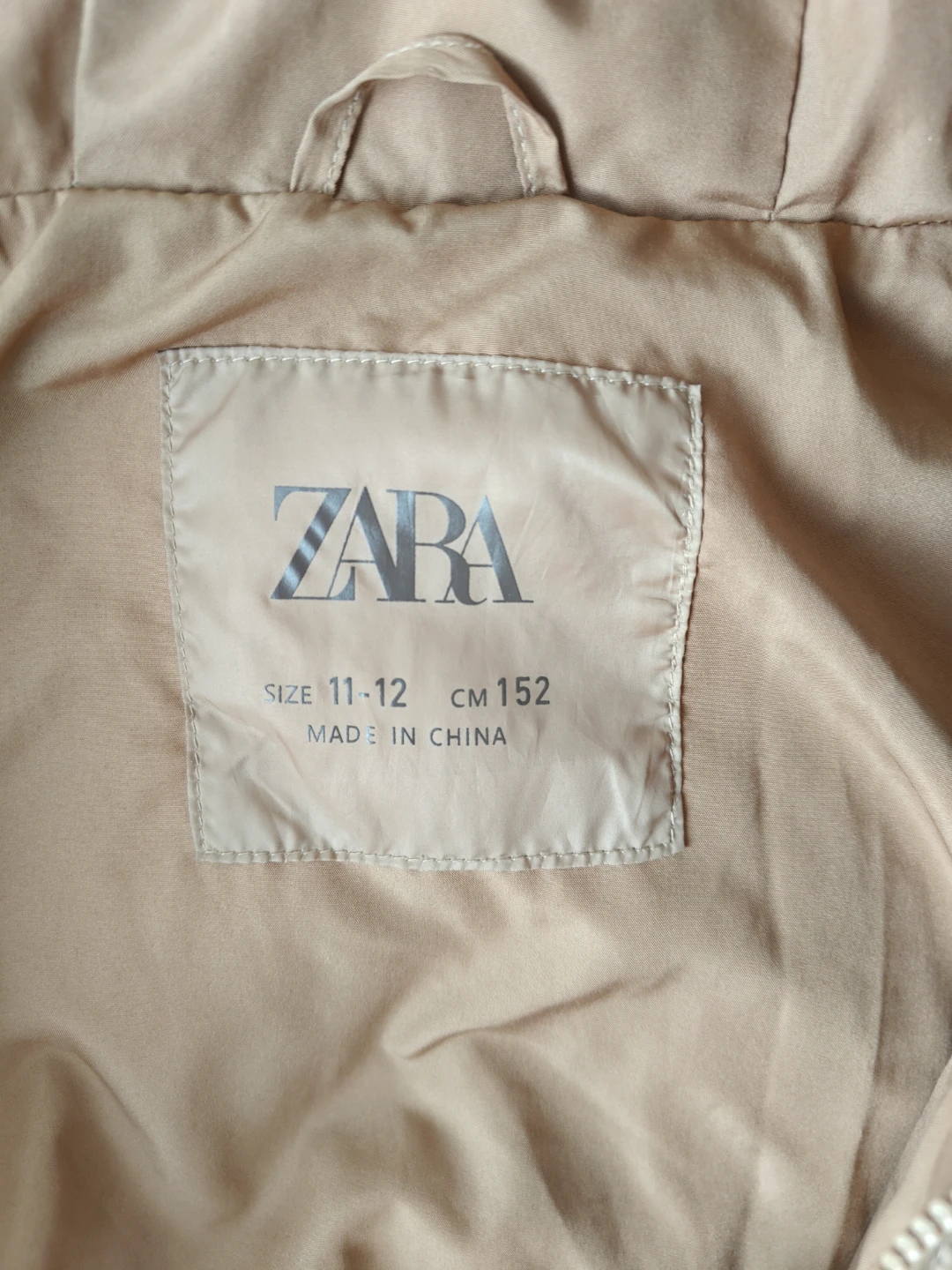 Zara Quilted Jacket Size 11-12 (CM 152) Tan - photo 3