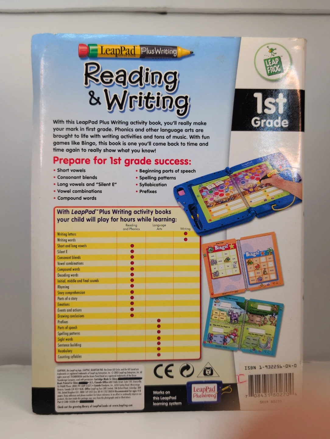 LeapPad Plus Writing Reading & Writing 1st Grade Cartridge - photo 3