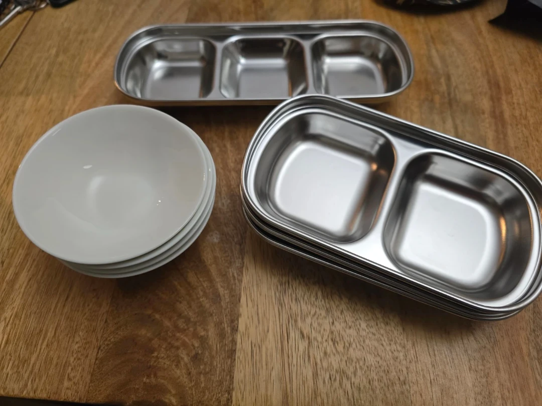 Assorted Sauce Dishes Set – Ceramic & Stainless Steel
