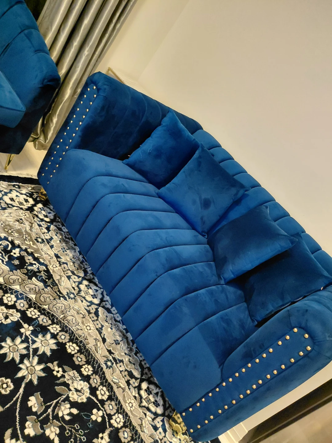 Blue Velvet Sofa - photo 4