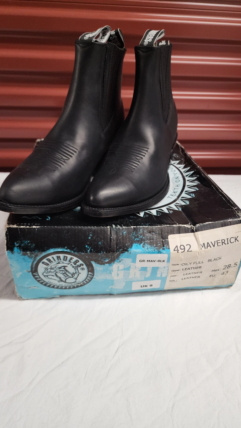 Grinders Maverick Black Leather Boots Size EU 43 - photo 3