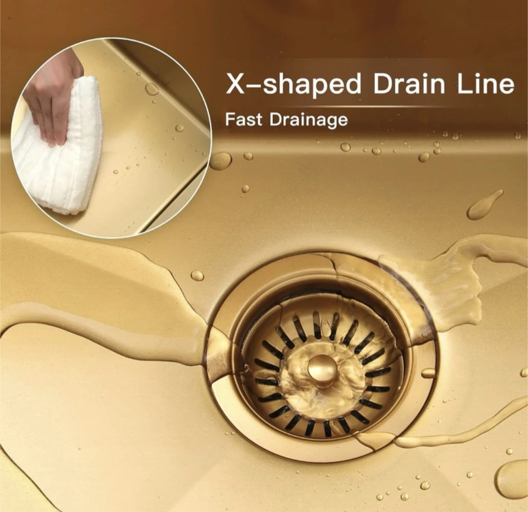 Gold Kitchen Sink 25" x 22" x 10" Stainless Steel Drop-In NEW - photo 4