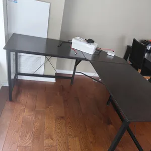 L-Shaped Black Desk