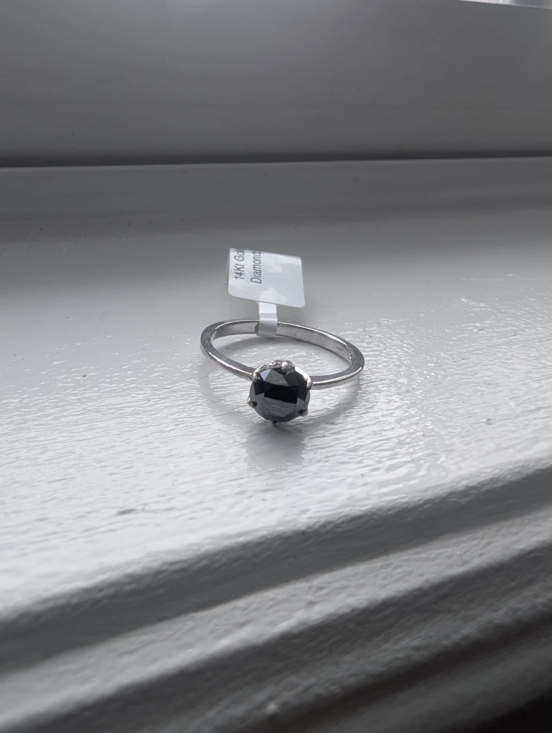 Brand New 14K White Gold Black Diamond Ring For Sale - photo 3