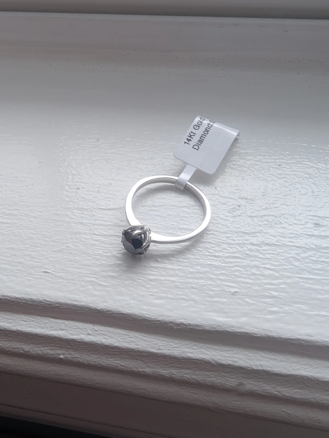 Brand New 14K White Gold Black Diamond Ring For Sale - photo 4