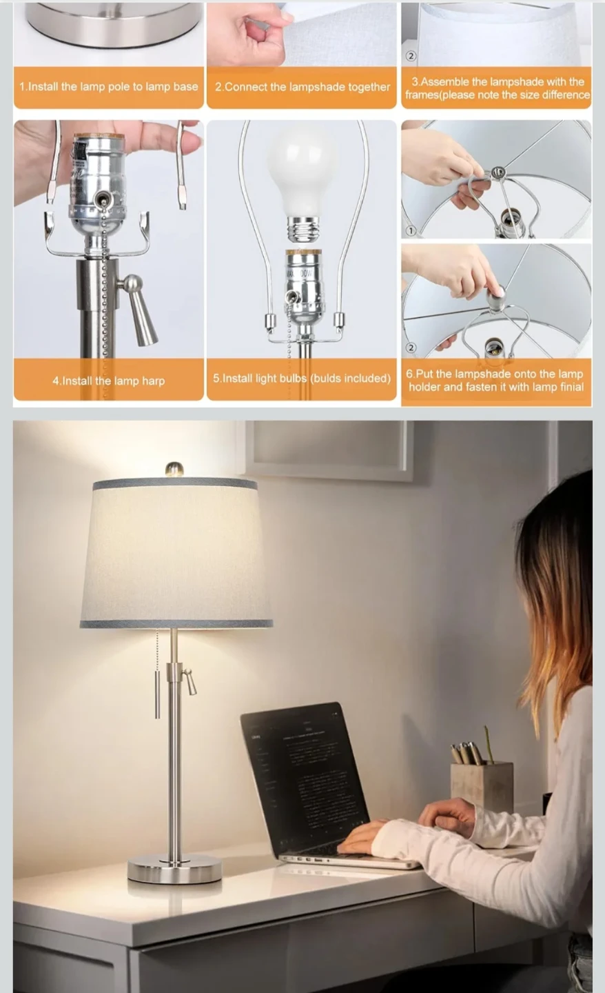 Dimmable LED Desk Lamp with 3-Way Customization