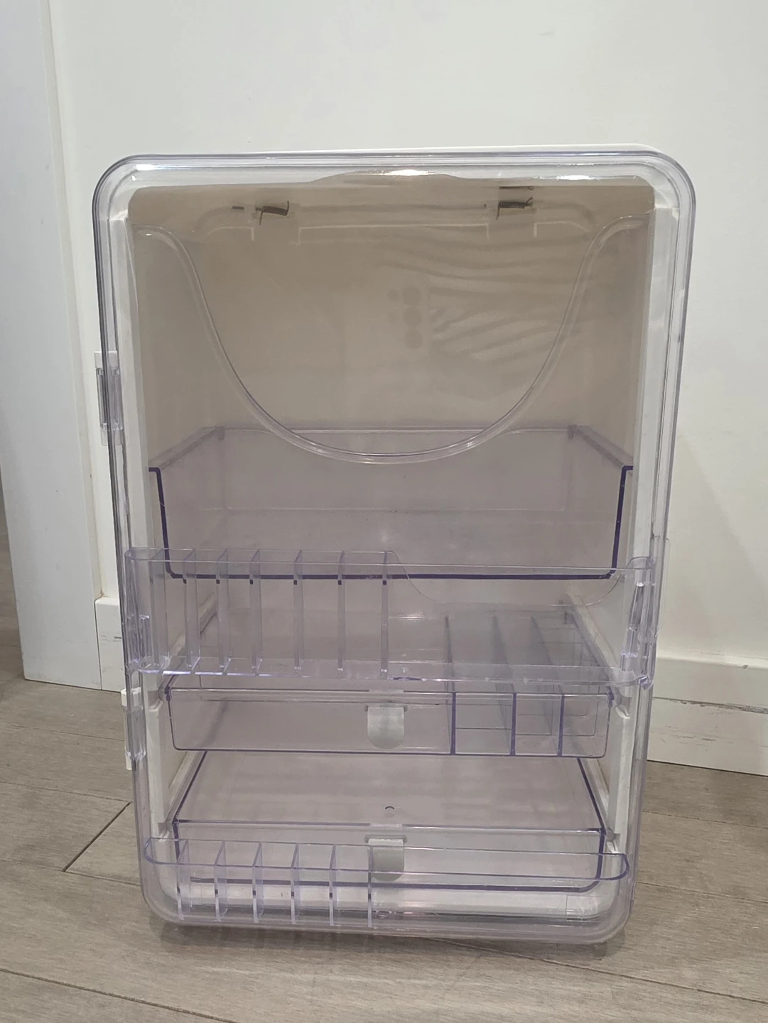 Clear Plastic Makeup Organizer with Drawers and Compartments