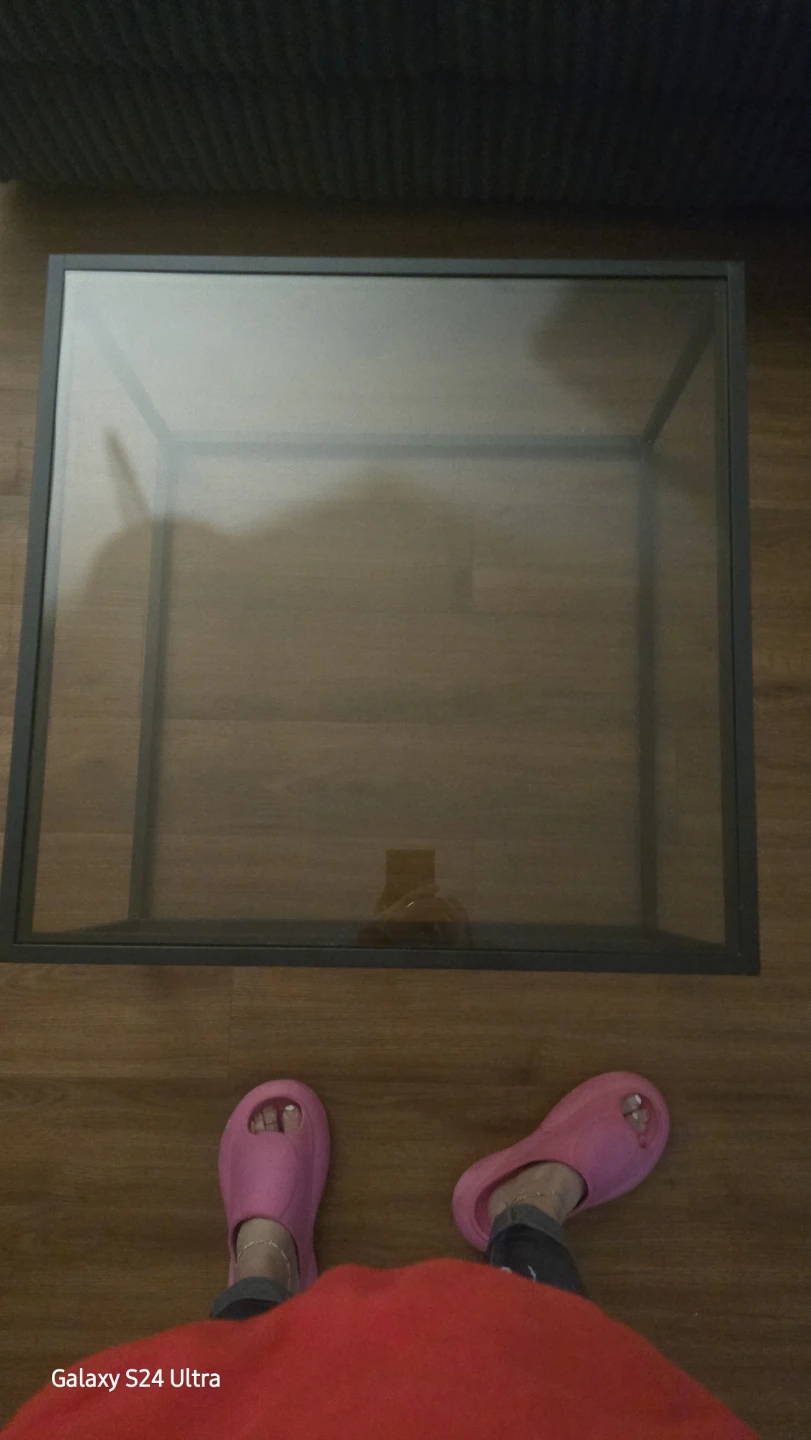 Modern Square Coffee Table with Glass Top