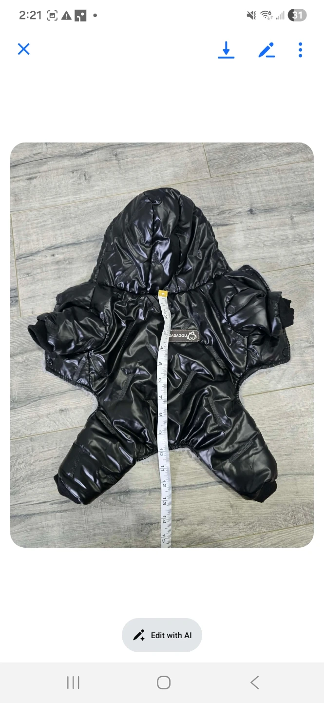 DADAGOU Black Dog Winter Jacket with Hood - photo 2
