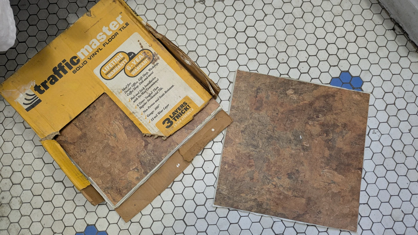 TrafficMaster Solid Vinyl Floor Tile - Rustic Stone Look