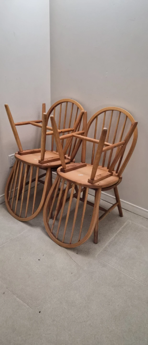 Set of 4 Wooden Dining Chairs