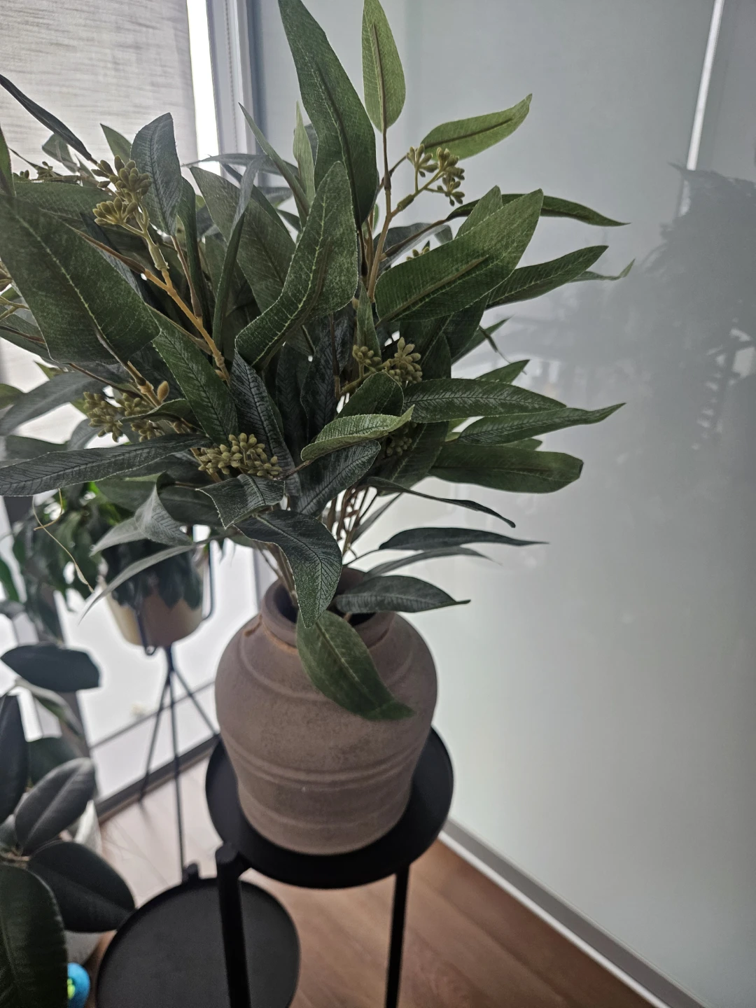 Artificial Eucalyptus Plant in Ceramic Vase - photo 2