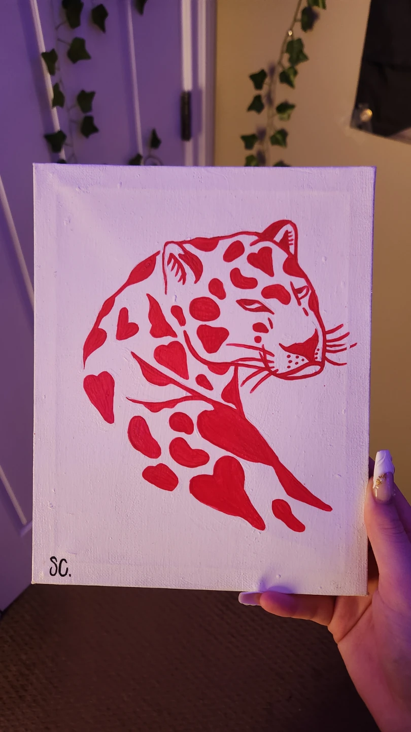 Canvas Painting - Red Jaguar - photo 2