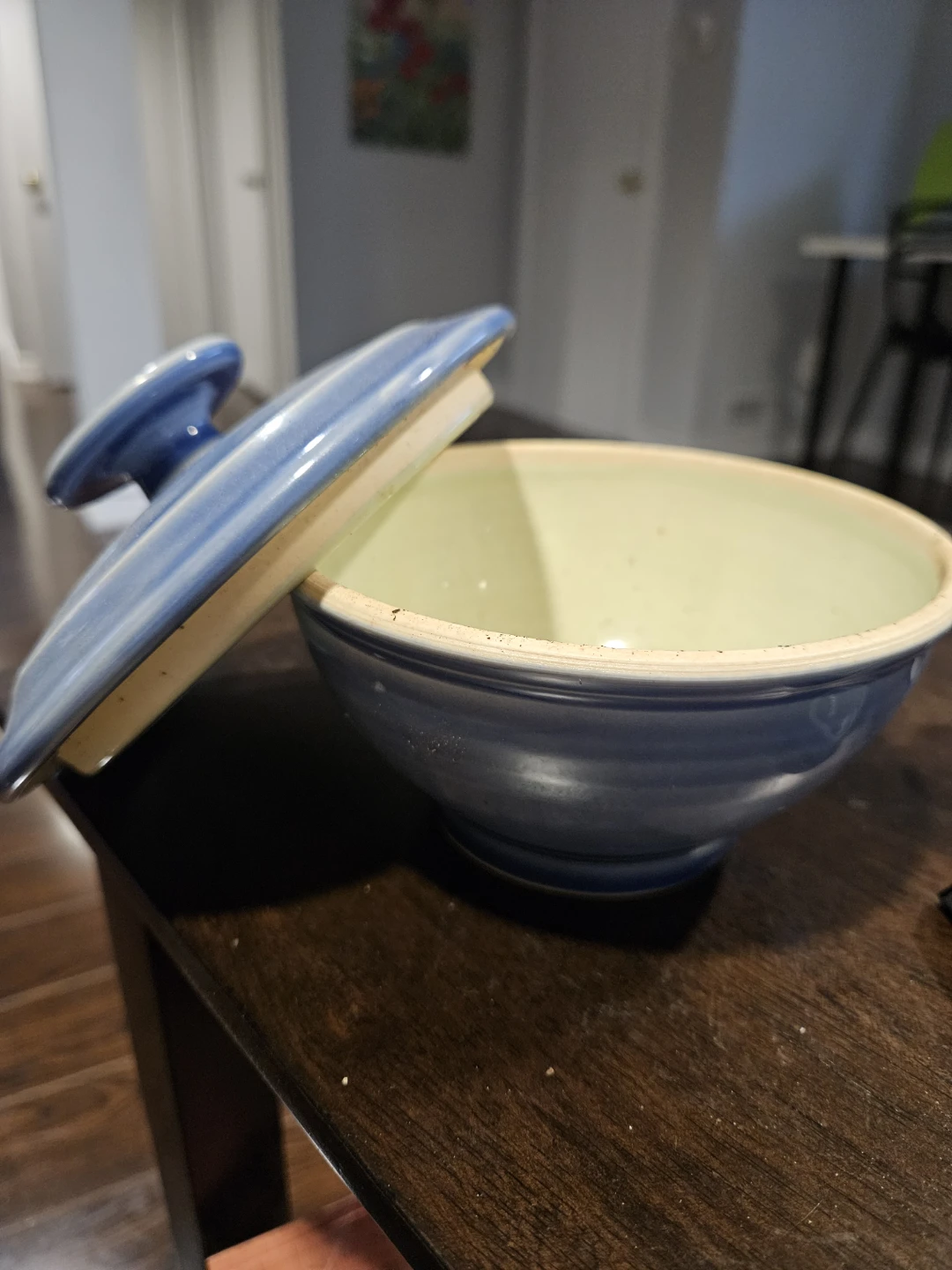 Thomas Aitken Blue Ceramic Serving Bowl with Lid