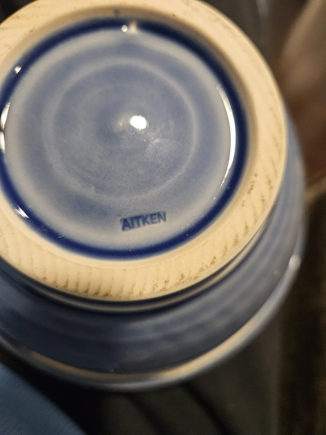 Thomas Aitken Blue Ceramic Serving Bowl with Lid - photo 3